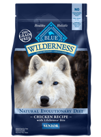 Blue Buffalo BLUE Wilderness Dry Dog Food Senior Recipe, Chicken, 4.5 lbs